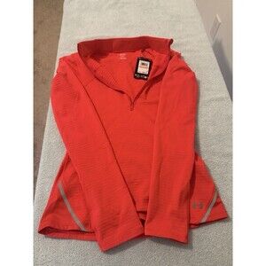Under Armour Vanish CW 1/2 Zip Womens Small Bright Orange Pullover NWT $80 MSRP